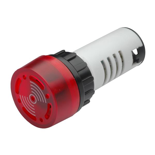 E2S22DBF24V E2S  Combi Buzzer E2S22DBF  24vDC/AC 1:RED 80dB(A) LED IP65 iØ22,5mm Panel Mount